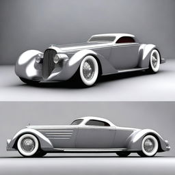 Design a custom supercar that merges the classic design of a 1932 Buick Victoria with the modern, high-performance features of a McLaren