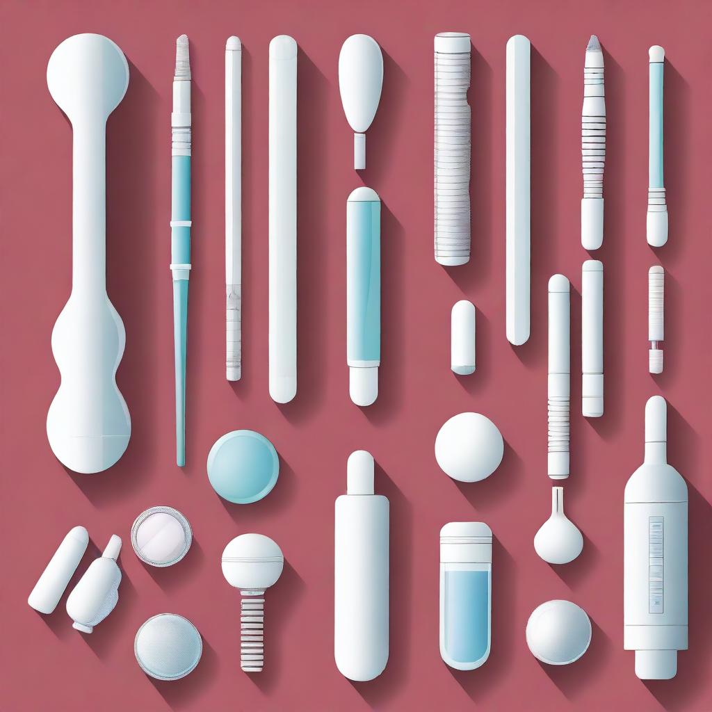 A detailed and educational illustration of various contraception methods, including condoms, birth control pills, intrauterine devices (IUDs), and contraceptive implants