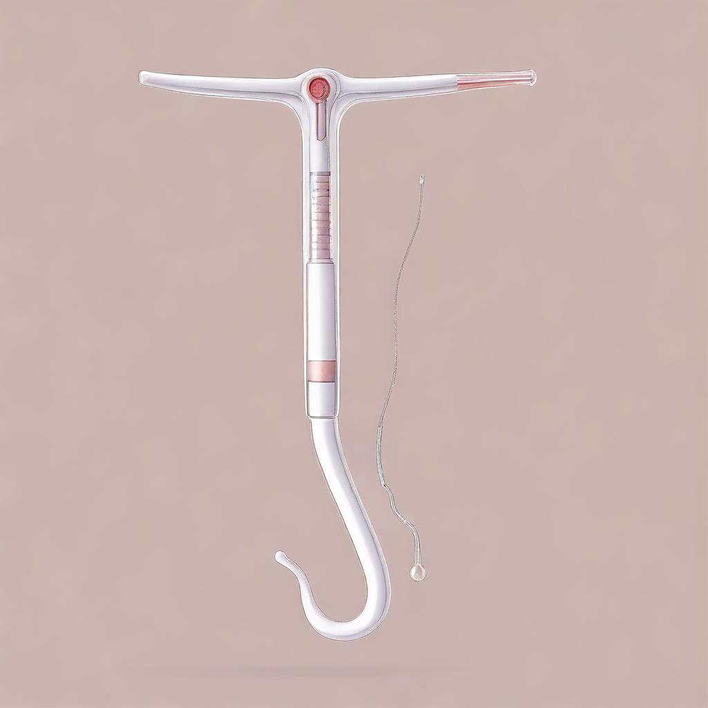 A clear and detailed illustration of an intrauterine device (IUD)