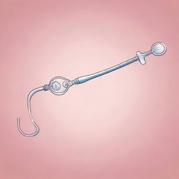 A clear and detailed illustration of an intrauterine device (IUD)