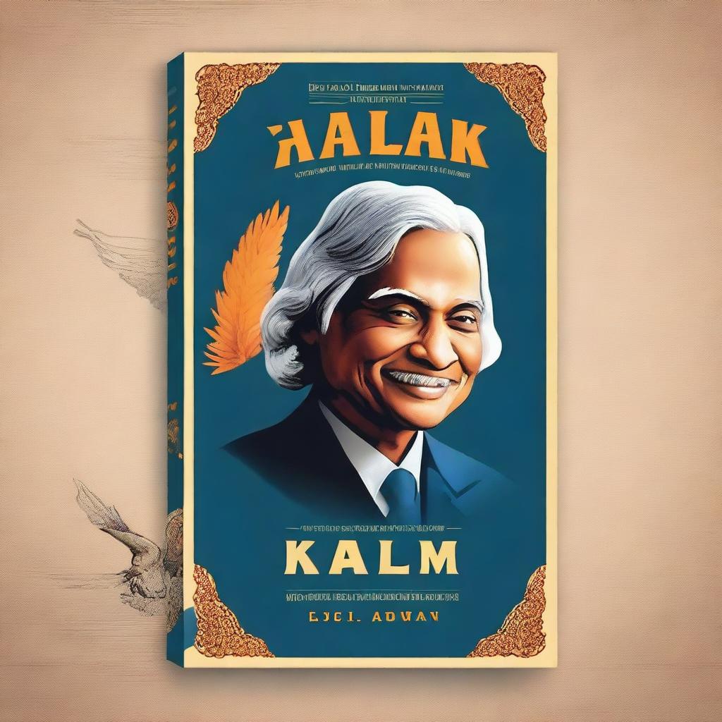 Create an aesthetic and realistic book cover for the title "Wings of Fire" featuring a portrait of Dr