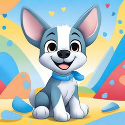 A vibrant and cheerful image of Bluey, the popular blue heeler puppy character from the animated children's series