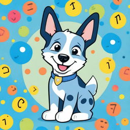 A vibrant and cheerful image of Bluey, the popular blue heeler puppy character from the animated children's series