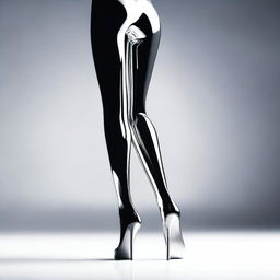 A creative and artistic depiction of very shiny, long legs