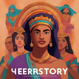 Create an image for a book cover titled 'Herstory Resurrected: Forgotten Stories of Ancient Women'