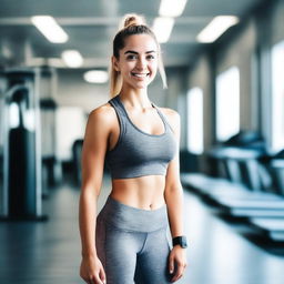 A beautiful and cute girl who goes to the gym