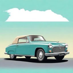 Create an image of a Hindustan Motors (HM) Ambassador car with a soft top