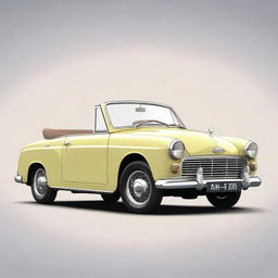 Generate a highly detailed image of a Hindustan Motors (HM) Ambassador car with a soft top