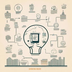 Create an image that represents the opportunities and challenges of entrepreneurship and innovation for university students in the field of science and technology services