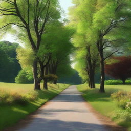 Create an image of a small road