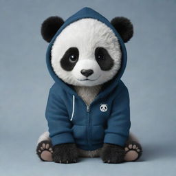 A cute panda wearing a stylish and snug hoodie