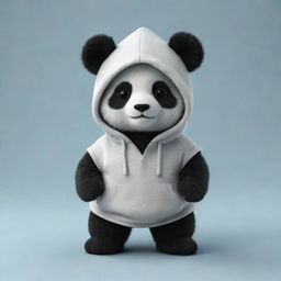 A cute panda wearing a stylish and snug hoodie