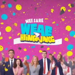 A colorful and engaging image with the text 'We are hiring, but not you' in bold letters