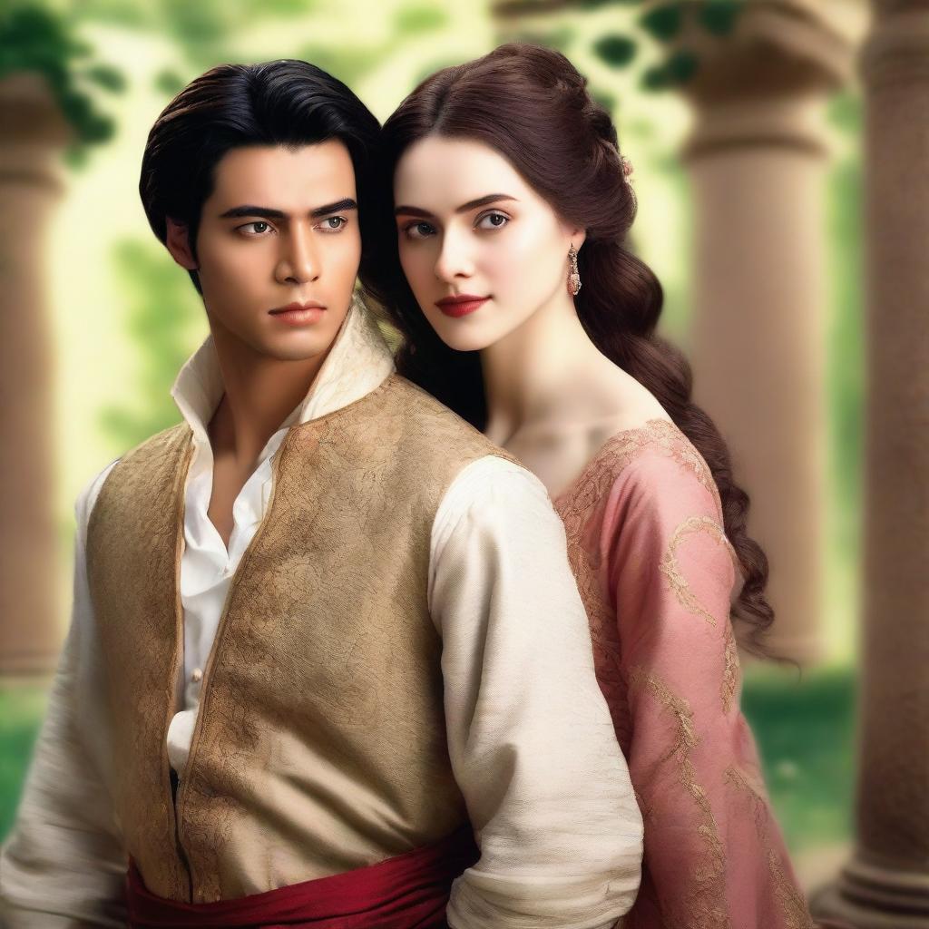 In a historical romance setting, a young noblewoman escapes with a poor man to avoid being forced into a marriage for money