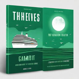 Design a book cover for 'Thieves' Gambit' by Kayvion Lewis using mainly the color green with a modern style font