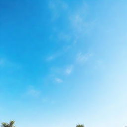 A clear blue sky with no clouds, featuring a bright and vibrant blue color