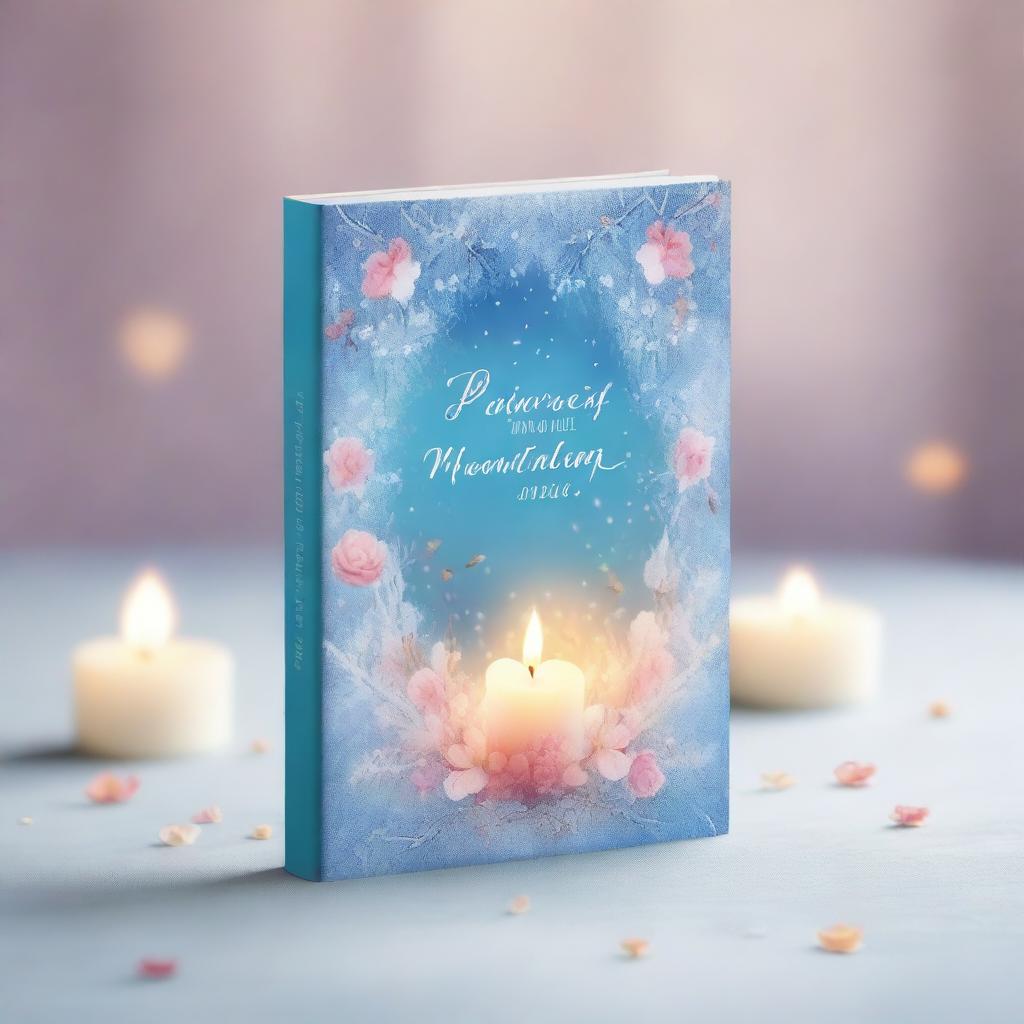 A book cover with a frost background and a small flame background