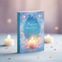 A book cover with a frost background and a small flame background