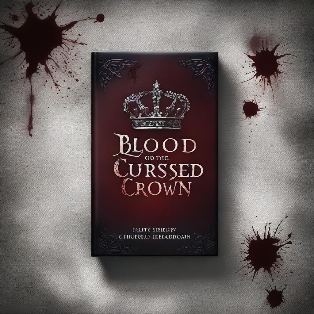 A dark and ominous book cover titled 'Blood On The Cursed Crown'