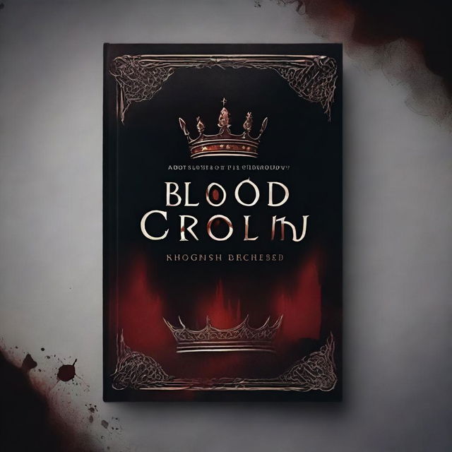 A dark and ominous book cover titled 'Blood On The Cursed Crown'