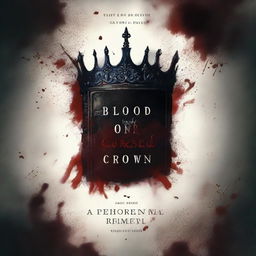 A dark and ominous book cover titled 'Blood On The Cursed Crown'