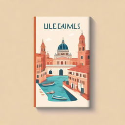 Create a captivating book cover that features iconic landmarks and cultural elements from Italy, Spain, France, and Norway