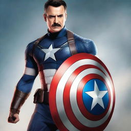 Create an image of Captain America, but with the face of Gautam Adani