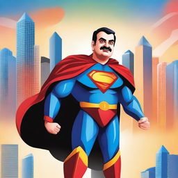 Create an image of Gautam Adani as a superhero character