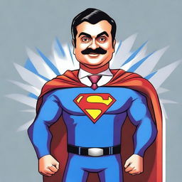 Create an image of Gautam Adani as a superhero character