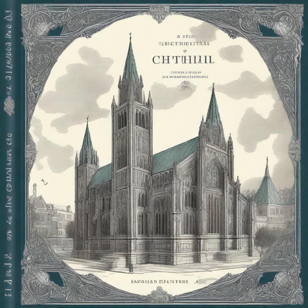 A beautiful book cover featuring Trondheim Cathedral, showcasing its stunning Gothic architecture with intricate details and a majestic ambiance