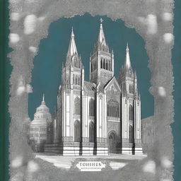 A beautiful book cover featuring Trondheim Cathedral, showcasing its stunning Gothic architecture with intricate details and a majestic ambiance