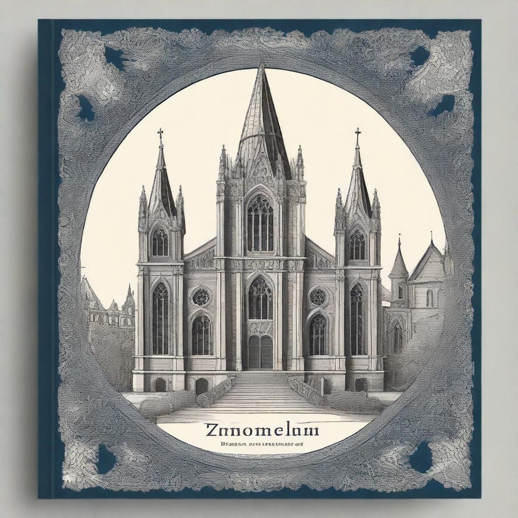 A beautiful book cover featuring Trondheim Cathedral, showcasing its stunning Gothic architecture with intricate details and a majestic ambiance