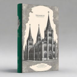 A beautiful book cover featuring Trondheim Cathedral, showcasing its stunning Gothic architecture with intricate details and a majestic ambiance