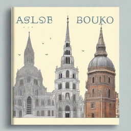 An engaging book cover featuring Trondheim Cathedral, Mole Antonelliana, Sagrada Familia, and the Eiffel Tower