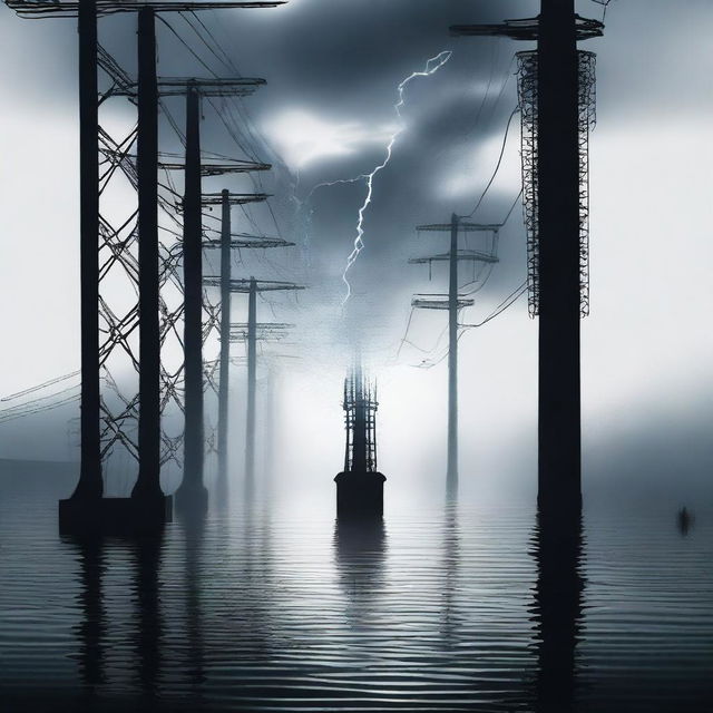 Create a movie poster for a film titled 'Water and Power'