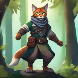 Create an image of a Tabaxi, a feline humanoid creature from fantasy settings