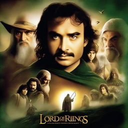 A movie poster for 'The Lord of the Rings' featuring the face of Gautam Adani