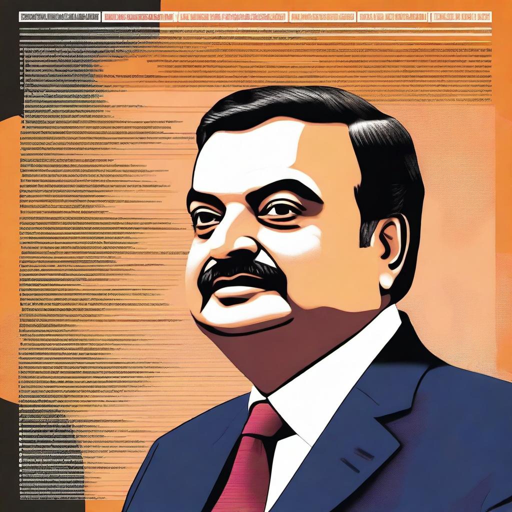 A poster featuring Gautam Adani with the title 'The Lord of Development'