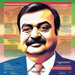 A poster featuring Gautam Adani with the title 'The Lord of Development'