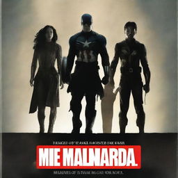 A Marvel movie poster featuring real people, written over a black silhouette titled 'El Colega del Cuadrado'