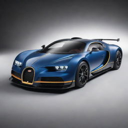 Bugatti cars morphed into high-speed Formula 1 racing cars, showcasing superior aerodynamics, a unique streamline design, and Bugatti's signature branding.