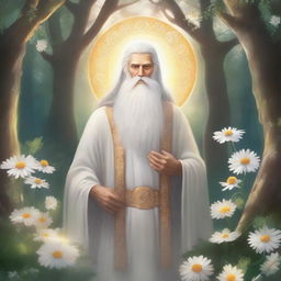 A detailed fantasy illustration of Belobog, the Slavic god of light and goodness