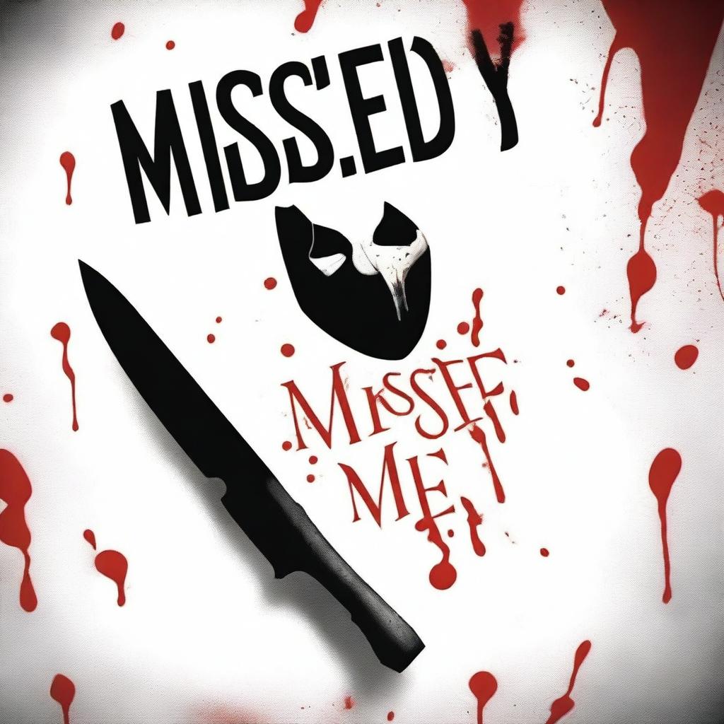 A black fantasy book cover with the title 'Missed Me?' featuring a bloody knife