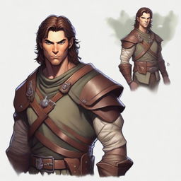 Create a detailed portrait of a male shifter character from Dungeons and Dragons