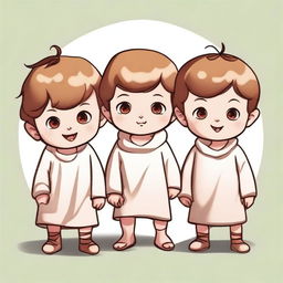 Create an image featuring three little brothers