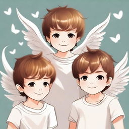 Create an image featuring three little brothers