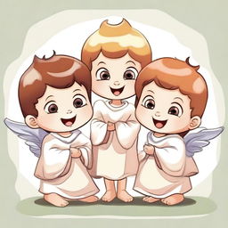 Create an image featuring three little brothers