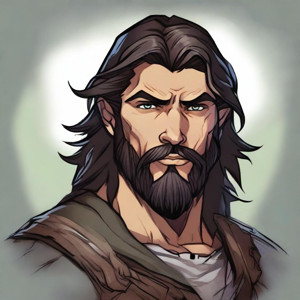 Create a detailed portrait of a male shifter character from Dungeons and Dragons