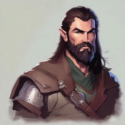 Create a detailed portrait of a male shifter character from Dungeons and Dragons