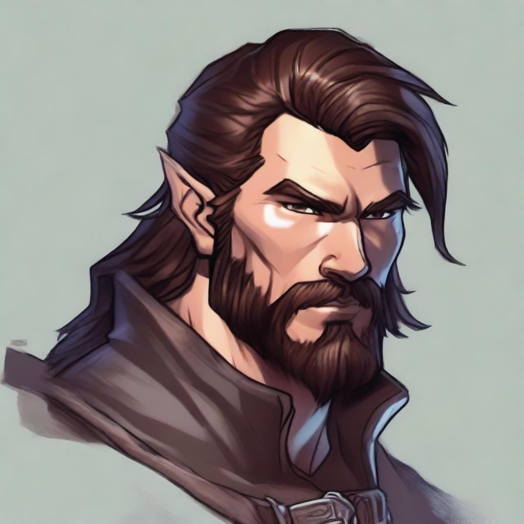 Create a detailed portrait of a male shifter character from Dungeons and Dragons